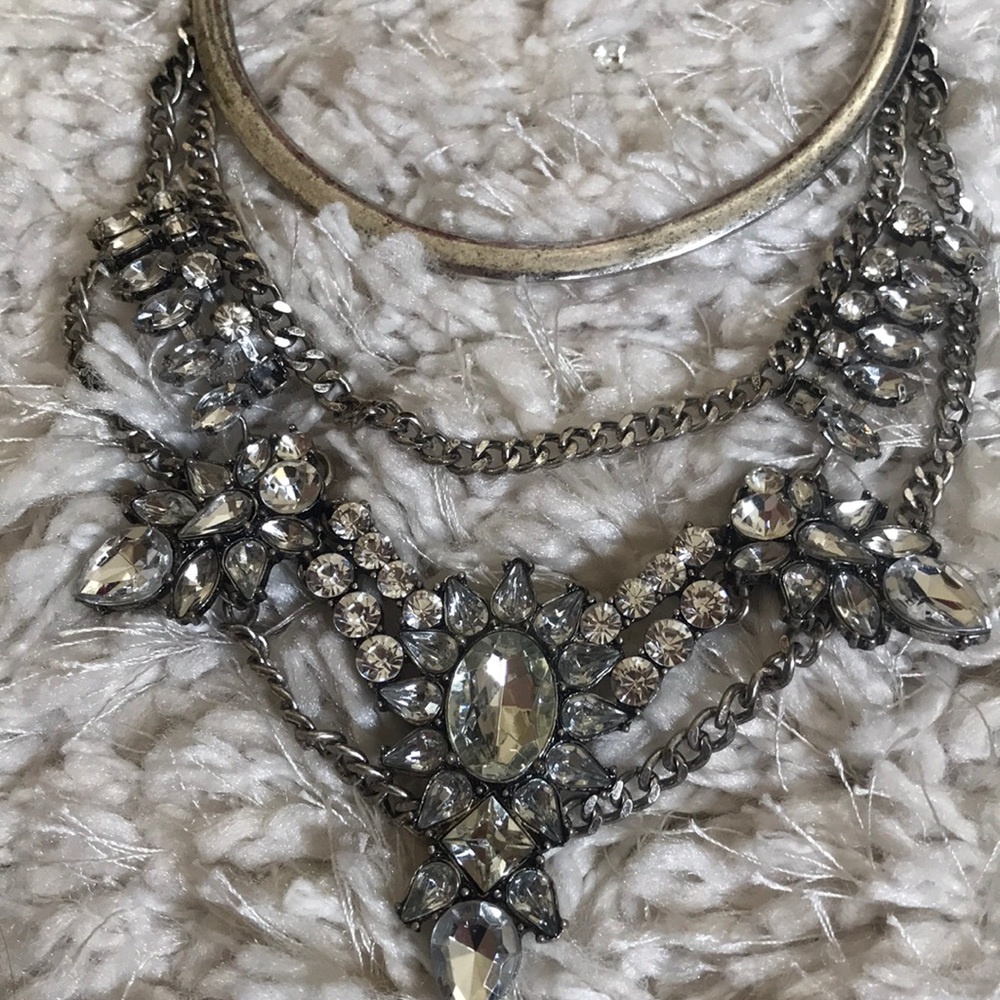 Silver and Diamond Statement Necklace
